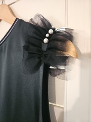 MOTHER OF PEARL Deep Green Shift Dress with Tule & Pearls size (US 8) (IT 42)