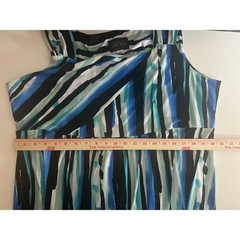 Bob Mackie Wearable Art Abstract Stripe Midi Dress Sz XL Artsy Mod Travel Chic