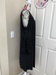 R&M Richards Black Dress with Lace Bell Sleeves Size 14W New with Tags Washable