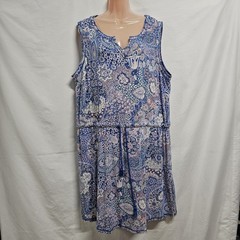 Talbots Casual Drawstring Waist Sleeveless Dress Women Size 2X
