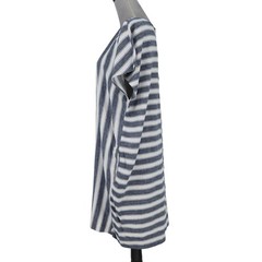 Madewell Dress Womens XL Blue White Stripe Linen Cotton Blend Back Buttons Beach
