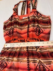 Sweet Storm Womens Aztec Print Strapy Back Fit & Flare Mini Tank Dress Size M