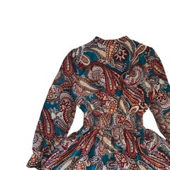Tenki Paisley Skater Dress Size 10 Boho Long Sleeve Floaty Summer Occasion