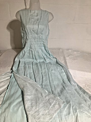 Long Dress S Smocked Ao Dai Cottagecore Sleeveless Event Lined Linen Lightweight