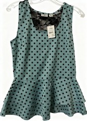 CATO Black Mint Green Polka Dot Dress Summer Short Juniors Womens Size M NWT