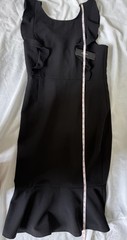 Lulus Hearts Aflutter Black Ruffled NWT Bodycon Midi Dress Size Large LBD