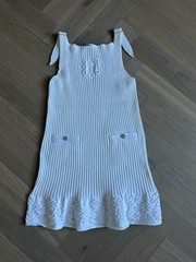 Chanel 20S White Ribbed Cotton Knit Camilla Mini Dress FR38/UK8-10 RRP£4100