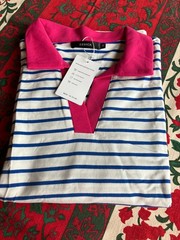 NWT ZESICA Casual Striped white.blue/pink Long Sleeve top/shirt MEDIUM