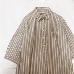 Excellent Condition MUJI Stripe Pattern Seven Quarter Sleeve Shirt Dress M L Siz