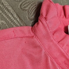 Peter Millar NWT Stand Up Ruffle Collar Coral 5 Button Dress With Back Pocket