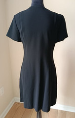 NWT Theory Easy Snap Open Front Shift MiniDress in Black Size M Short Sleeve