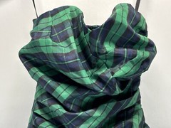 Luella Bartley for Target Mini Bubble Dress Sz 1 Green Navy Tartan Plaid Emo