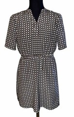 JOHNSTON & MURPHY Geo-Print Drawstring Dress Midi Length Size Large
