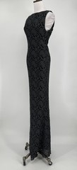 Alice + Olivia Gray Green Floral Lace High Neck Sleeveless Long Maxi Roxie Dress