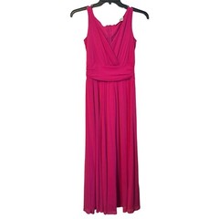Newport News Sleeveless Maxi Dress Size 8 Hot Pink Nylon & Polyester women dress