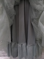 New Mable Abigail Dot Lace Mesh Tiered Ruffle Maxi Dress Sage Sz L