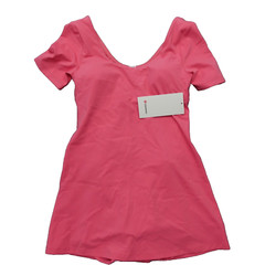 New Lululemon Size 2 Align Short Sleeve Dress SAKP Sakura Pink 3&Prime; Liner Nulu