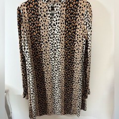 Andree by Unit Dress Black Mocha Long Sleeve leopard animal Size Small
