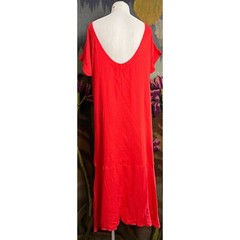 Free People Cool & Crisp Red Linen Blend Midi Dress Small S