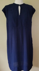 J.Crew Easy Tunic Dress Small Navy Shift Dress H7595 Pockets
