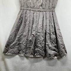 Jessica Simpson Dress Velvet Dark Silver Gray Sheer Pleats Size Medium Stretch