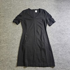 Cabi Dress Womens Medium Black Short Sleeves V Neck Sheath Neutral Basic Career