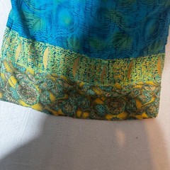 AGB Byer California Teal Green Abstract Print Beaded Strap Maxi Dress Size 10