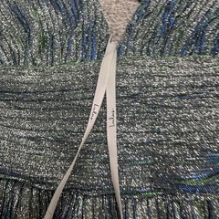 Lulus Sparkly Glitter Metallic Pleated A-Line Dress Womens XS Blue Crisscross