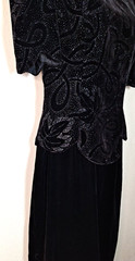 Scott McClintock Dress Womens 10 Black Velvet Y2K Sparkle Open Back NYE Evening