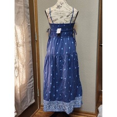 AMERICAN EAGLE Boho Tiered Button Blue Maxi Sun Dress – XS – NWT NEW