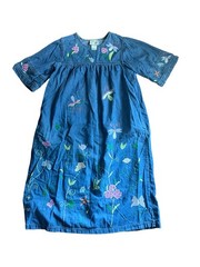 The Quacker Factory Vintage Dress Womens Large Short Sleeve Pockets 100% Cotton