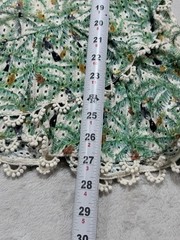 FARM Rio Mini Toucans One Shoulder Eyelet Dress L Green Tropical Palm Ruffle
