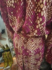 G by Giuliana Raspberry Beige Combo Snake Print Shirt Dress – Size L