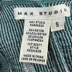 Max Studio Teal Blue Embroidered Spaghetti Strap MIDI Dress Cottagecore Sz S