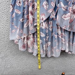 Nanette Lepore Ombre Floral High Low Dress 14W Blue Pink Womens Chiffon Tiered