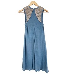 Fairy Grunge Beaded Linen Dress XS Indie Sleaze Angel Eclectic Artsy Free Spirit