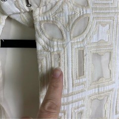 Nicole Miller dress size 10 mod embroidered retro mid century modern gogo wiggle