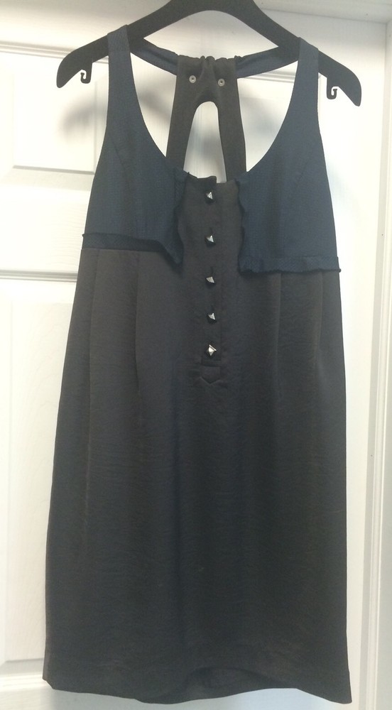 Twinkle By Wenlan Solid Brown Blue Sleeveless Mii Dress Sz 6