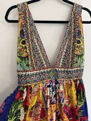 Camilla Flower Of 400 Lives V Mini Silk Dress Size 1 AU 10 US 6