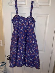 ~ ModCloth Large Swing Dress Purple Bumper Cars Bea & Dot Retro Vintage Style