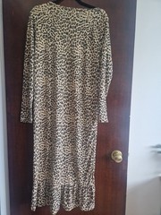 Daisy Street Dress Size 12 Midi Long Leopard Print Work Party Spring Summer