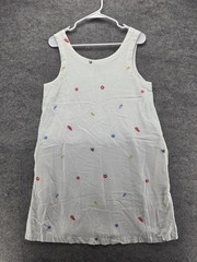 C&C California Dress Womens M White Sundress Tank Dress Lined Embroidered