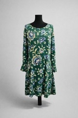 Old Navy Fit & Flare Dress – Green Floral, Flutter bell Sleeves, Size 14 boho