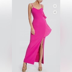 One33social MERCER | SPAGHETTI STRAP GOWN in Pink NWT