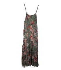 Elena Baldi women&rsquo;s floral tropical silk blend sleeveless maxi dress beach