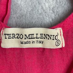 Terzo Millennio Linen Blend Dress Womens S Pink Ruffle Tank Beach Lagenlook