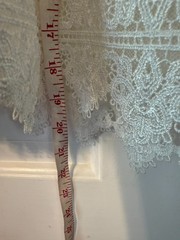 POL sheer overlay embroidered white dress. Slip dress. 3/4 bell sleeves. Large