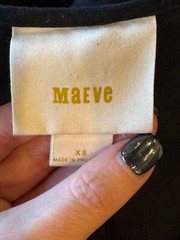 Maeve Dress Women XS Black Linen Asymmetric Hem Sleeveless Ismene Midi Preppy
