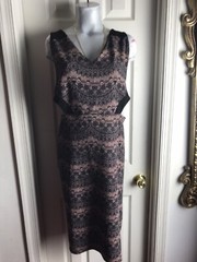 NEW ROUGE COLLECTION -SIDE CUTOUTS – STRETCH- Lace Print -DRESS -PLUS SZ 4X