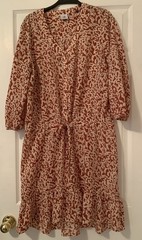 Cabi Sienna Leopard Print Shirt Dress size medium Tie In Front Ruffled